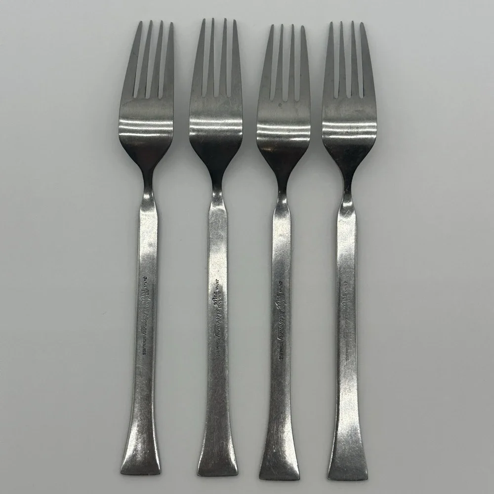Grand Prix Siboney MCM Stainless Flatware Japan Dinner Fork 4 Set 1960s